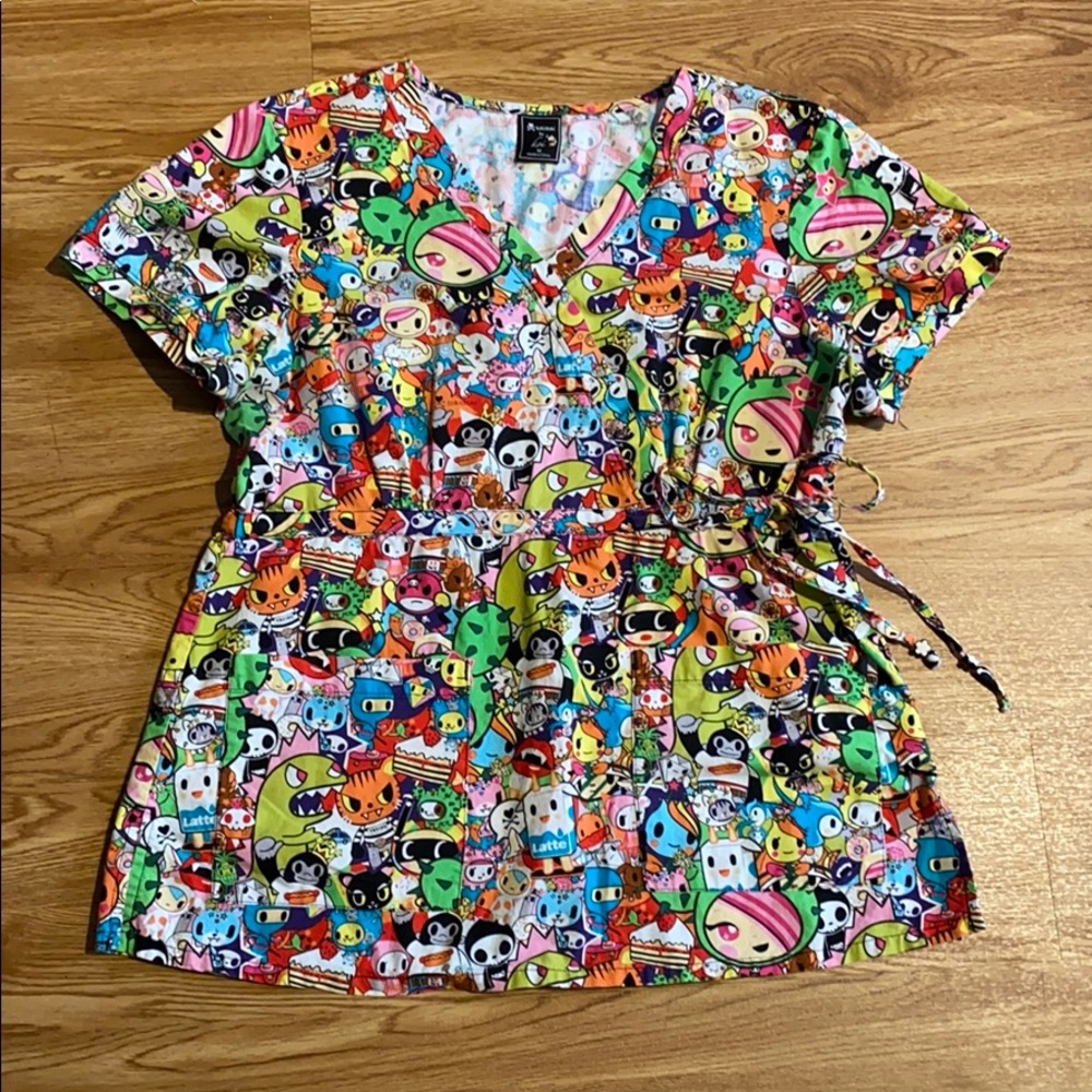 Tokidoki M Koi medical scrub top